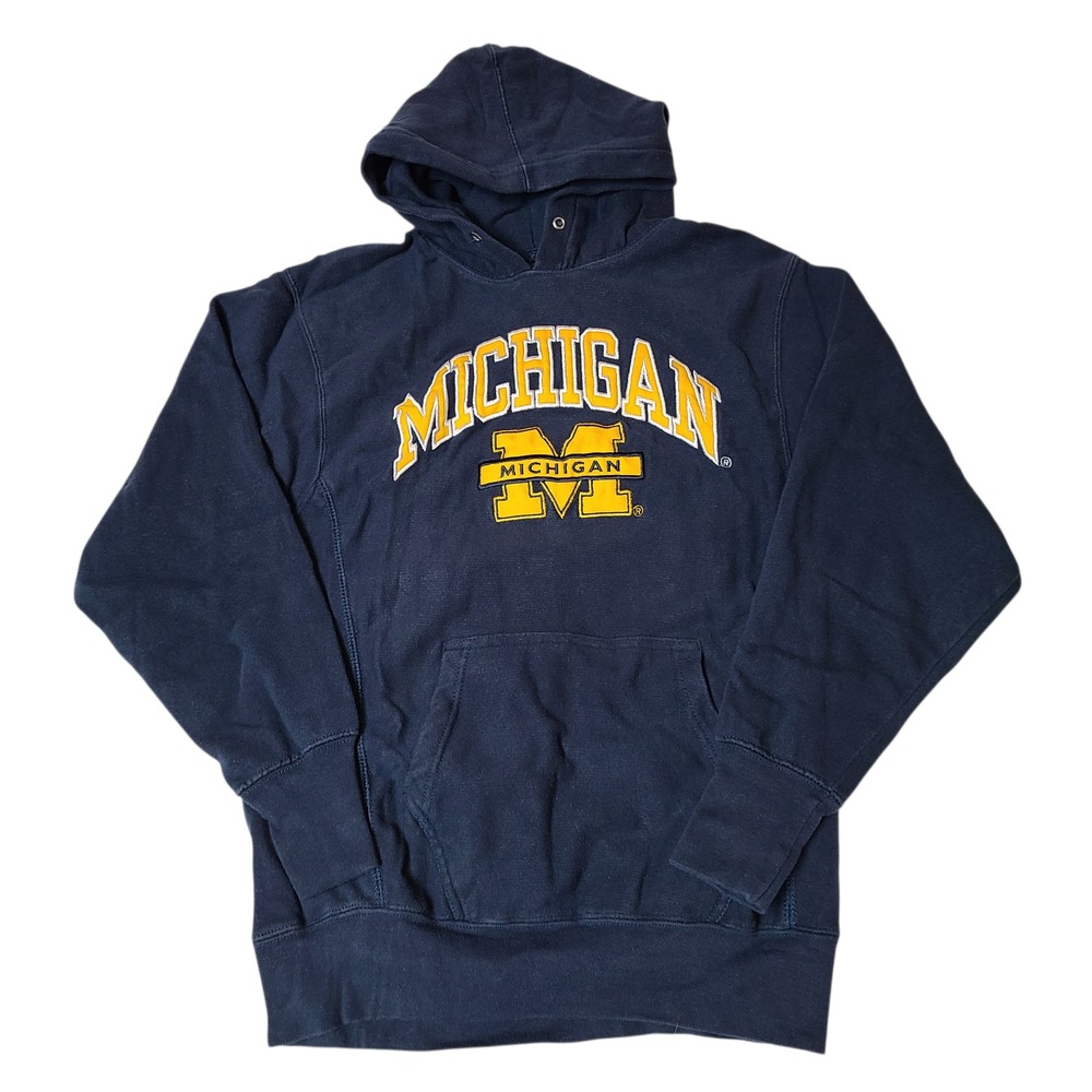 Men's Vintage Y2K Steve & Barry Michigan Wolverines Blue Hoodie Sweatshirt Sz S